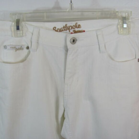 SOUTH POLE Women's Jeans Size 7 (30 x 31 Measured) Boot Cut Ivory EUC - Picture 12 of 13